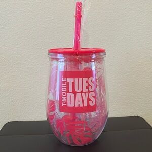 T-Mobile Tuesdays Tropical Tumbler Cup With Lid & Straw